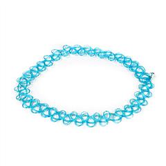 Stretch Henna Tattoo Necklace Bracelet Anklet in Blue