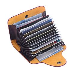 Credit Card Holder Wallet PU Leather Snap Closure Purse Accordion Case with 12 Pcs Card Slots