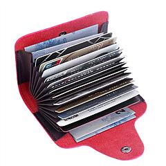 Credit Card Holder Wallet PU Leather Snap Closure Purse Accordion Case with 12 Pcs Card Slots