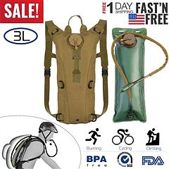 Tactical Hydration Pack 3L Water Bladder Adjustable Water Drink Backpack for Hiking Cycling Climbing Running