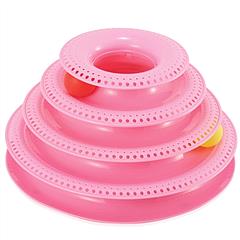 Cat Track Tower Toys 4-Layer Ball Track Interactive Cat Toys Electric Rotate Butterfly Birds