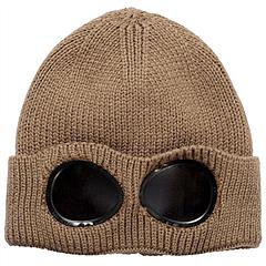 Unisex Knit Beanie Hat with Goggle Chunky Winter Warm Hat Skull Cap 4 Colors