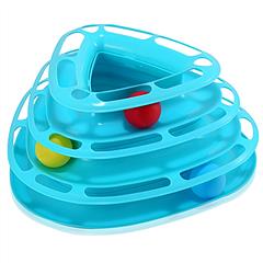 Cat Track Tower Toys 4-Layer Ball Track Interactive Cat Toys Electric Rotate Butterfly Birds