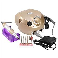 Acrylic Nail Drill Machine 25000RPM Electric Handpiece Glazing w/6 Bits Cuticle Grinder Manicure Pedicure Polishing File Kit for Nail Art