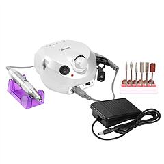 Acrylic Nail Drill Machine 25000RPM Electric Handpiece Glazing w/6 Bits Cuticle Grinder Manicure Pedicure Polishing File Kit for Nail Art