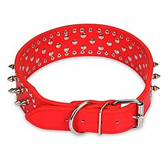 Dog Leather Collar Spiked Studded Pet Dog Collar Adjustable Neck Pitbull Mastiff Collar