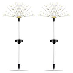 2Pcs Solar Powered Starburst Lights 240 LEDs Firework Lamp Garden Path Decor Lights