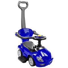 Ride on Push Car 4-Wheel Children Sliding Push Car W/ Colorful Flashing Light Music Handrail Guardrail Push Rod