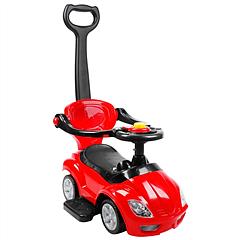 Ride on Push Car 4-Wheel Children Sliding Push Car W/ Colorful Flashing Light Music Handrail Guardrail Push Rod