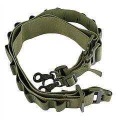 Tactical Shotgun Sling 2 Point Gun Sling Adjustable Shoulder Strap Rifle Shotgun Belts w/ 15-Shell Holders