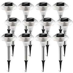 12Packs Solar Garden Lights Outdoor IP44 Waterproof Solar Pathway Lights Color Changing Landscape Lamps 10Hrs Lawn Lighting for Yard Driveway Walkway