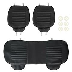 3Pcs Universal Car Seat Cushion Cover Breathable Vehicle Seat Protector Filling Bamboo Charcoal Mat w/ Non-Slip Bottom 1 Rear Bench Seat Cover 2 Front