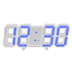3D LED Digital Wall Clock Sound Control Table Desk Alarm Clock w/ 3 Auto Adjustable Brightness Snooze Date Temperature 12/24Hr Time Display For Office