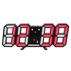 3D LED Digital Wall Clock Sound Control Table Desk Alarm Clock w/ 3 Auto Adjustable Brightness Snooze Date Temperature 12/24Hr Time Display For Office