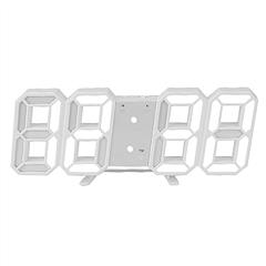 3D LED Digital Wall Clock Sound Control Table Desk Alarm Clock w/ 3 Auto Adjustable Brightness Snooze Date Temperature 12/24Hr Time Display For Office