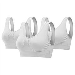 3 Pack Sport Bras For Women Seamless Wire-free Bra Light Support Tank Tops For Fitness Workout Sports Yoga Sleep Wearing