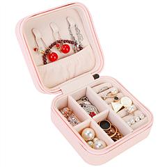 Mini Jewelry Storage Box Portable Ring Earring Necklace Storage Travel Case PU Leather Jewelry Organizer Gift