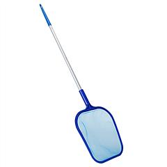 Swinging Pool Skimmer Cleaner Mesh Net Leaf Cleaning Scoop Pool Leaf Rake Debris Skimmer w/ Fine Mesh 4 Telescopic Pole Sections For Swimming Pools Ho