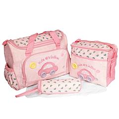 4Pcs Diaper Bag Tote Set Baby Napping Changing Bag Shoulder Mummy Bag with Diaper Changing Pad
