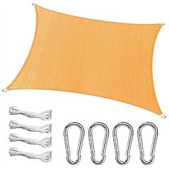 Rectangle Top Canopy 98% UV Block Awning Shelter 185GSM HDPE Patio Cover with Snap Hooks Ropes for Outdoor Garden Backyard