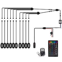 10 Pods RGB LED Rock Lights DC12V Car Neon Light Kit IP68 Waterproof Underglow Lights with Double Remote Controls Wireless APP Control for Jeep Truck 
