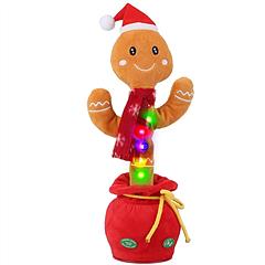 Kid Electric Dance Toy Christmas Elk Snowman Senior Penguin Plush Toy Interactive Sing Song Whirling Mimicking Recording Light up Toy