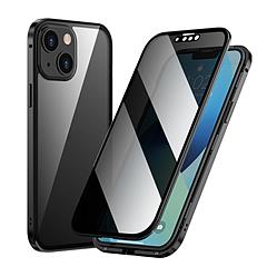 Privacy Magnetic Phone Case 360° Full Protection Anti Spy Phone Cover Double Sided Tempered Glass Magnet Absorption Fit for IOS Phone 13 Pro