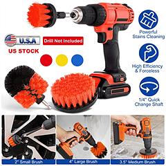 3Pcs/Set Drill Brush Power Scrubber Cleaning Brush for Car Carpet Wall Tile Tub Cleaner Combo