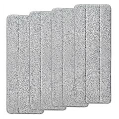 4Pcs Microfiber Mop Pads Reusable Machine Washable Cloth Mop Flat Replacements Head 15.35x4.92in for Wet Dry Floor Cleaning