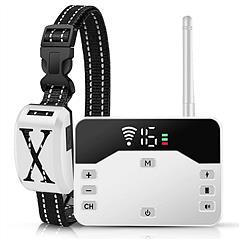 2 In 1 Wireless Electric Dog Fence Waterproof Pet Shock Boundary Containment System Electric Training Collar for Small Medium Large Dogs