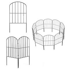 10Pcs Decorative Garden Fence Rustproof Iron Wire Arched Fence Animal Barrier Border 12.59” Width 23.93” Length For Yard Landscape Patio Outdoor Decor