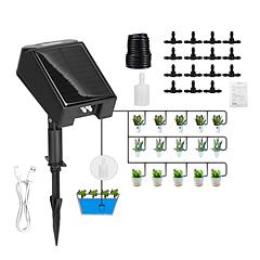 Automatic Solar Powered Drip Irrigation System Kit Rechargeable Plant Programmable Watering Timer Device Up to 15 Plants For Indoor Outdoor Patio Gard Automatic Solar Powered Drip Irrigation System Kit Rechargeable Plant Programmable Watering Timer Device Up to 15 Plants For Indoor Outdoor Patio Gard