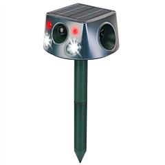 Ultrasonic Solar Animal Repeller Outdoor Mole Snake Squirrel Repellent Waterproof Bird Deer Dog Cat Deterrent with 3 Modes Motion Sensor Vibration Sta