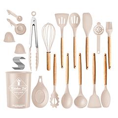 35Pcs Kitchen Cooking Utensils Set Spatula Set Baking Utensil Set Kitchen Accessories Necessities with Holder Egg Whisk Separator Tong Turner Spoons C