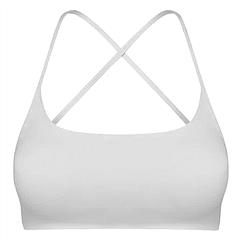 Women Cross Back Sport Bras Padded Strappy Crop Open Back Low Impact Bras Sexy Fitness Tank Tops with Removable Pads Thin Straps for Gym Yoga Workout 