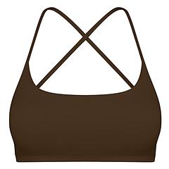 Women Cross Back Sport Bras Padded Strappy Crop Open Back Low Impact Bras Sexy Fitness Tank Tops with Removable Pads Thin Straps for Gym Yoga Workout 