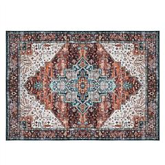 6x9FT Vintage Area Rug Modern Non Slip Carpet Boho Low Pile Soft Rug Waterproof Machine Washable Rug for Living Room Bedroom Kitchen Dining Room Under