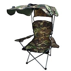 Foldable Beach Canopy Chair Sun Protection Camping Lawn Canopy Chair 330LBS Load Folding Seat w/ Cup Holder For Beach Poolside Travel Picnic
