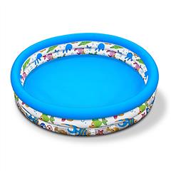 48x10” Inflatable Swimming Pool Blow Up Family Pool For 2 Kids Foldable Swim Ball Pool Center w/ 3 Velvets Water Drain Plug For Indoor Backyard Beach