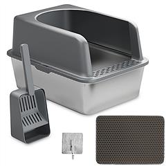 Enclosed Stainless Steel Cat Litter Box With Lid Stainless Steel Litter Pan Tray for Big Cats Non-Stick Anti-Urine Leakage Easy Cleaning High-Side Lar Enclosed Stainless Steel Cat Litter Box With Lid Stainless Steel Litter Pan Tray for Big Cats Non-Stick Anti-Urine Leakage Easy Cleaning High-Side Lar