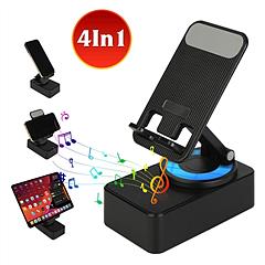 4 In 1 Foldable Wireless Speaker Phone Stand With Power Bank 360ºRotatable Stand Wireless 5.3 Speaker 5000mAh Battery RGB Light for Phones iPads