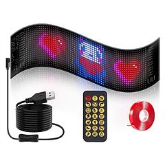 2Pack 16x96 Matrix Devil Eyes Lights For Car Ultra-thin Programmable LED Car Signs with APP Remote Control DIY Design Text Patterns Animations