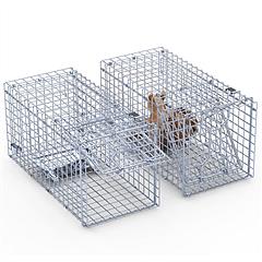 2Pcs 18x8x10In Humane Single Door Live Animal Trap Collapsible Galvanized Iron Animal Cage Catch And Release for Small Squirrel Raccoon Feral Cat Weas
