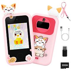 Kids Toy Smartphone Dual Camera Phone Touchscreen Learning Toy with Shockproof Cartoon Case Torch 16 Games ABC Learning for Boys Girls Aged 3+