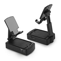 Cell Phone Stand with HD Surround Wireless Speaker Power Bank Portable Foldable Charging Phone Stand with Anti-Slip Base Compatible with Phone Tablet 