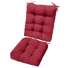 2Pcs Waterproof Rocking Chair Cushion Upper And Lower Back And Seat Sets with Non-Slip Ties Oxford Cloth Surface Polyester Filling Comfortable for Ind
