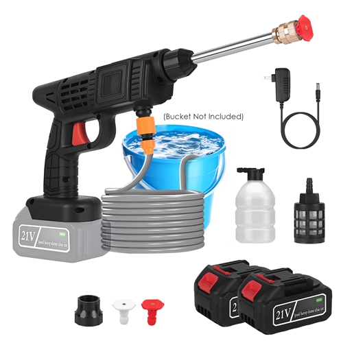 Cordless Pressure Washer Portable Electric Power Washer High Pressure Water Sprayer 400PSI Car Washer Cleaner with 0° & 40° Nozzle Foam Bottle Filter 