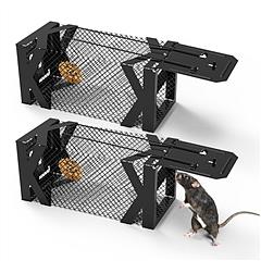 2Pcs Rat Traps Humane Live Mouse Cage Easy To Catch And Release For Voles Rats Mice Rodents Hamsters Reusable Indoor Outdoor Use