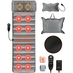 Full Body Electric Massage Mat with Heat Vibration Massage Pad Cushion Back Massage Mattress Chair Pad with Neck Massage Pillow with 10 Vibration Moto