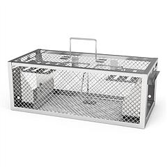 2Pack 11.81x5.63x4.45In 2-Door Humane Rat Trap Automatic Continuous Mouse Trap Reusable Galvanized Iron Live Animal Cage